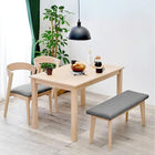 ダイニングセット ストレート脚 4点セット 120×75×70cm ナチュラル/グレー