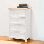 チェスト アンティーク天板 4段 41×31×76cm ホワイト