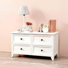 チェスト シンプル ワイド 4杯 75×31×42cm アンティークホワイト