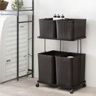 ランドリーラック /2個タイプ 60×40×97cm ダークブラウン