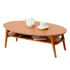 折れ脚テーブル 天板円形 棚板タイプ 90×50×32cm ナチュラル