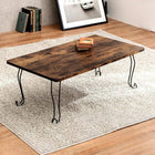 折れ脚テーブル 幅80cm 角型 80×40×33cm ブラウン