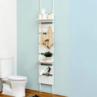 突っ張りウォールラック 40×21.5×200cm ホワイト/ホワイト