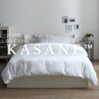 Assembly and installation included. White bed. Double bed. Storage included. White bed. Storage bed. Headboard included. Shelf. Outlet. Takumi. Mattress included. Double.