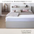 Assembly and installation included. White single bed with storage. White bed with storage, headboard, shelf, outlet, craftsman mattress and resort pattern cover included. Single.