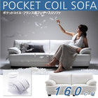 ソファー フランス産フェザー入りモダンデザインソファ 幅160cm