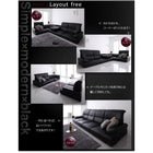 シンプルモダンシリーズ ハイバックフロアコーナーソファ BLACK ブラック 5点セット 1人掛け×4+コーナー