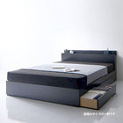 収納ベッド セミダブル 棚 コンセント付き スタンダードボンネルコイルマットレス付き