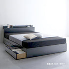 収納ベッド セミダブル 棚 コンセント付き スタンダードポケットコイルマットレス付き