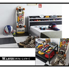 フロアベッド ダブル 二段の棚 コンセント付き フレームのみ