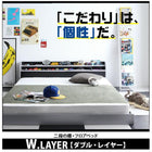 フロアベッド ダブル 二段の棚 コンセント付き フレームのみ