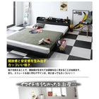 フロアベッド ダブル 二段の棚 コンセント付き フレームのみ