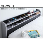 フロアベッド ダブル 二段の棚 コンセント付き フレームのみ