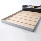 フロアベッド ダブル 二段の棚 コンセント付き フレームのみ