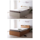 お客様組立 シンプル大容量収納庫付きすのこベッド ベッドフレームのみ シングル 深さラージ