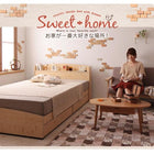 収納ベッド シングル カントリーデザインのコンセント付き ベッドフレームのみ