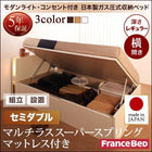 収納ベッド ガス圧式跳ね上げ 組立設置付 フランスベッド マルチラススーパースプリング 横開き セミダブル 深さレギュラー