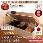 収納ベッド ガス圧式跳ね上げ 組立設置付 フランスベッド マルチラススーパースプリング 横開き シングル 深さラージ