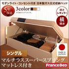 収納ベッド ガス圧式跳ね上げ フランスベッド マルチラススーパースプリング 横開き シングル 深さレギュラー