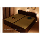 収納畳ベッド 照明・棚付きガス圧式跳ね上げ 国産タイプ 縦開き・ベッドガードなし シングル 深さレギュラー