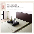 ガス圧式跳ね上げ収納畳ベッド シングル 照明 棚付き 国産タイプ 縦開き ベッドガード付き 深さラージ