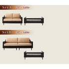 ソファ&オットマンセット 3人掛け アバカシリーズ