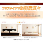 大型フロアベッド 分割・シンプル マットレス無し ベッドフレームのみ ワイドK200