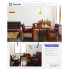 ダイニング 3点セット テーブル+1人掛けソファ2脚 W90