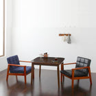 ダイニング 3点セット テーブル+1人掛けソファ2脚 W90