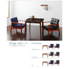 ダイニング 4点セット テーブル+2人掛けソファ1脚+1人掛けソファ2脚 W160