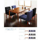 ダイニング 5点セット テーブル+1人掛けソファ2脚+チェア2脚 W160