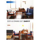 ダイニング 5点セット テーブル+1人掛けソファ2脚+チェア2脚 W160