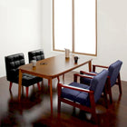 ダイニング 5点セット テーブル+1人掛けソファ2脚+チェア2脚 W160