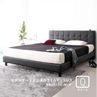 ベッド 大型 クイーン(Q×1) スタンダードボンネルコイルマットレス付き レザー
