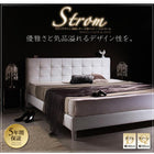 ベッド 大型 ダブル スタンダードポケットコイルマットレス付き レザー