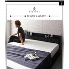 収納ベッド クイーン Q×1) 棚 コンセント付 プレミアムポケットコイルマットレス付き