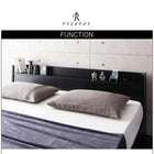 収納ベッド クイーン Q×1) 棚 コンセント付 国産カバーポケットコイルマットレス付き