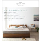 収納ベッド クイーン Q×1) 棚 コンセント付 スタンダードポケットコイルマットレス付き