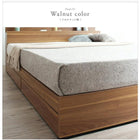 収納ベッド クイーン Q×1) 棚 コンセント付 国産カバーポケットコイルマットレス付き