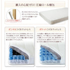 連結ベッド ワイドK260 SD+D 棚 照明付き 天然ラテックス入り国産ポケットコイルマットレス付き