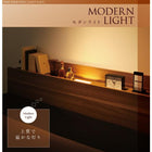 収納ベッド シングル モダンライト コンセント付き プレミアムボンネルコイルマットレス付き