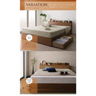 収納ベッド シングル モダンライト コンセント付き プレミアムボンネルコイルマットレス付き