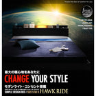 フロアベッド ダブル フランスベッド マルチラススーパースプリングマットレス付 モダンライト コンセント付き