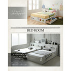 すのこベッド ダブル 棚 コンセント付き収納すのこベッド プレミアムポケットコイルマットレス付き