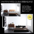 フロアベッド セミダブル スリムモダンライト付き スタンダードボンネルコイル マットレス付き