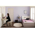 収納ベッド セミシングル 棚 コンセント付きショート丈 スタンダードポケットコイルマットレス付き ショート丈