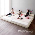 フロアベッド クイーン SS×2 ワイドレザー プレミアムボンネルコイルマットレス付き