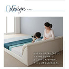 ローベッド クイーン SS×2 フロア ファミリー ホワイト ブラック モダン デザイン レザー スタンダードポケットコイルマットレス付き