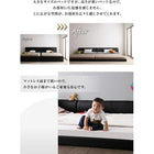 ローベッド ワイドK220 S+SD フロア ファミリー ホワイト ブラック レザー プレミアムポケットコイルマットレス付き