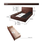 収納ベッド ダブル 棚 コンセント付きスリムデザイン羊毛入りゼルトスプリングマットレス付き